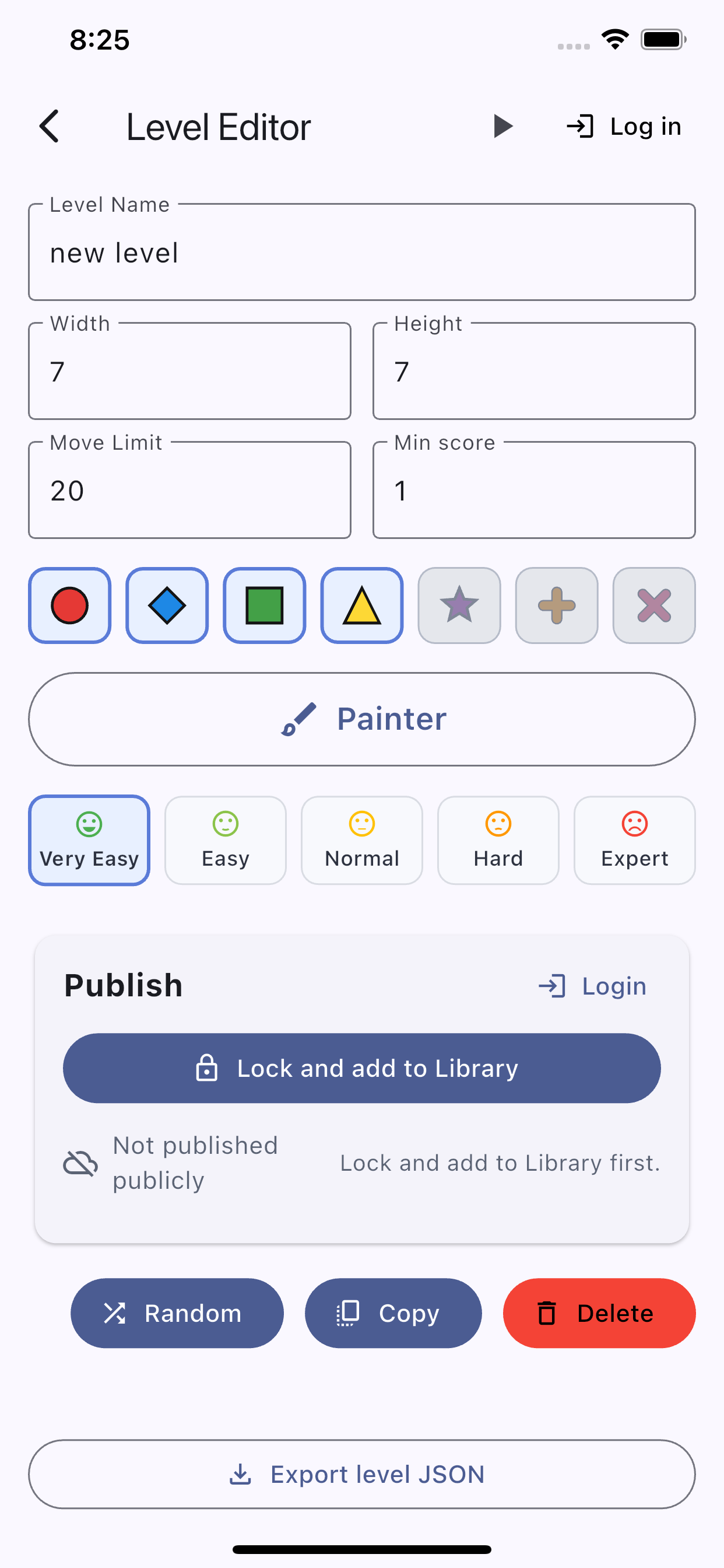 MatchForge level editor screen on iPhone