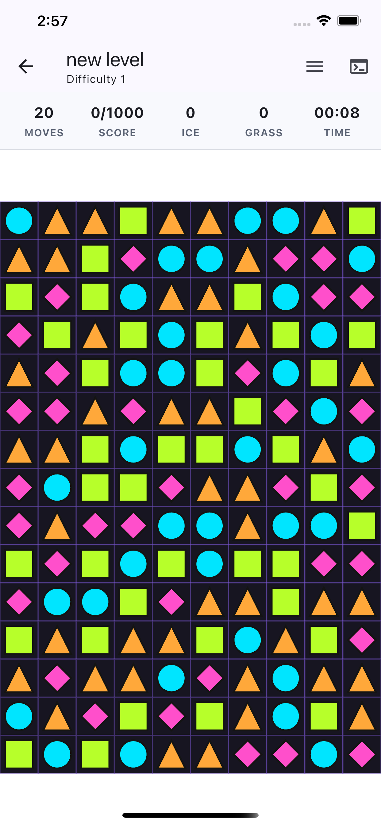 MatchForge gameplay board on iPhone